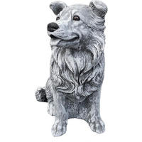 STEINFIGUR Hund Collie, Frostfest - Grau, Stein (15/25/22cm) - stoneandstyle