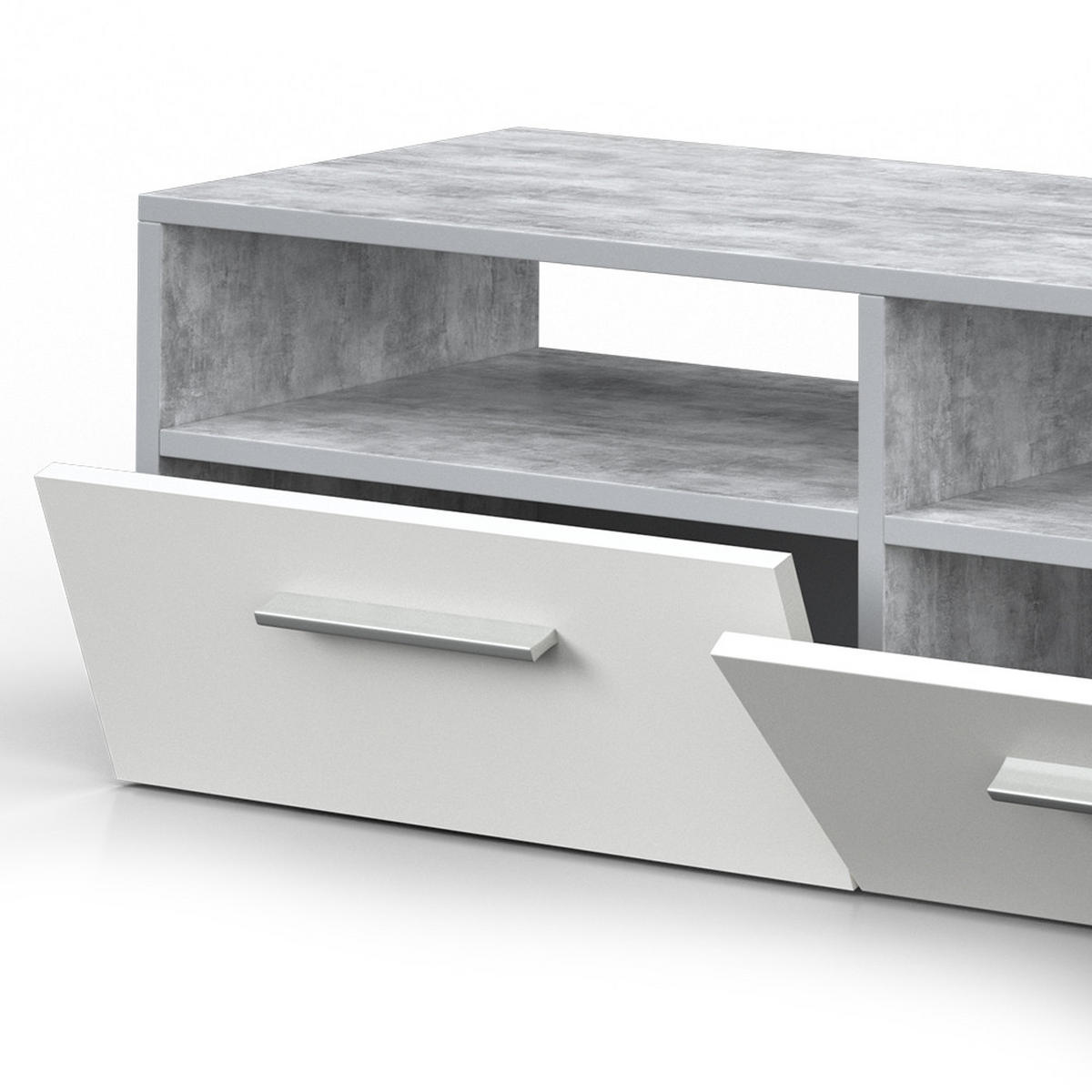 LOWBOARD Diego Beton 190 x 38 cm - Grau, Holzwerkstoff (190/38/33.2cm) - Vicco