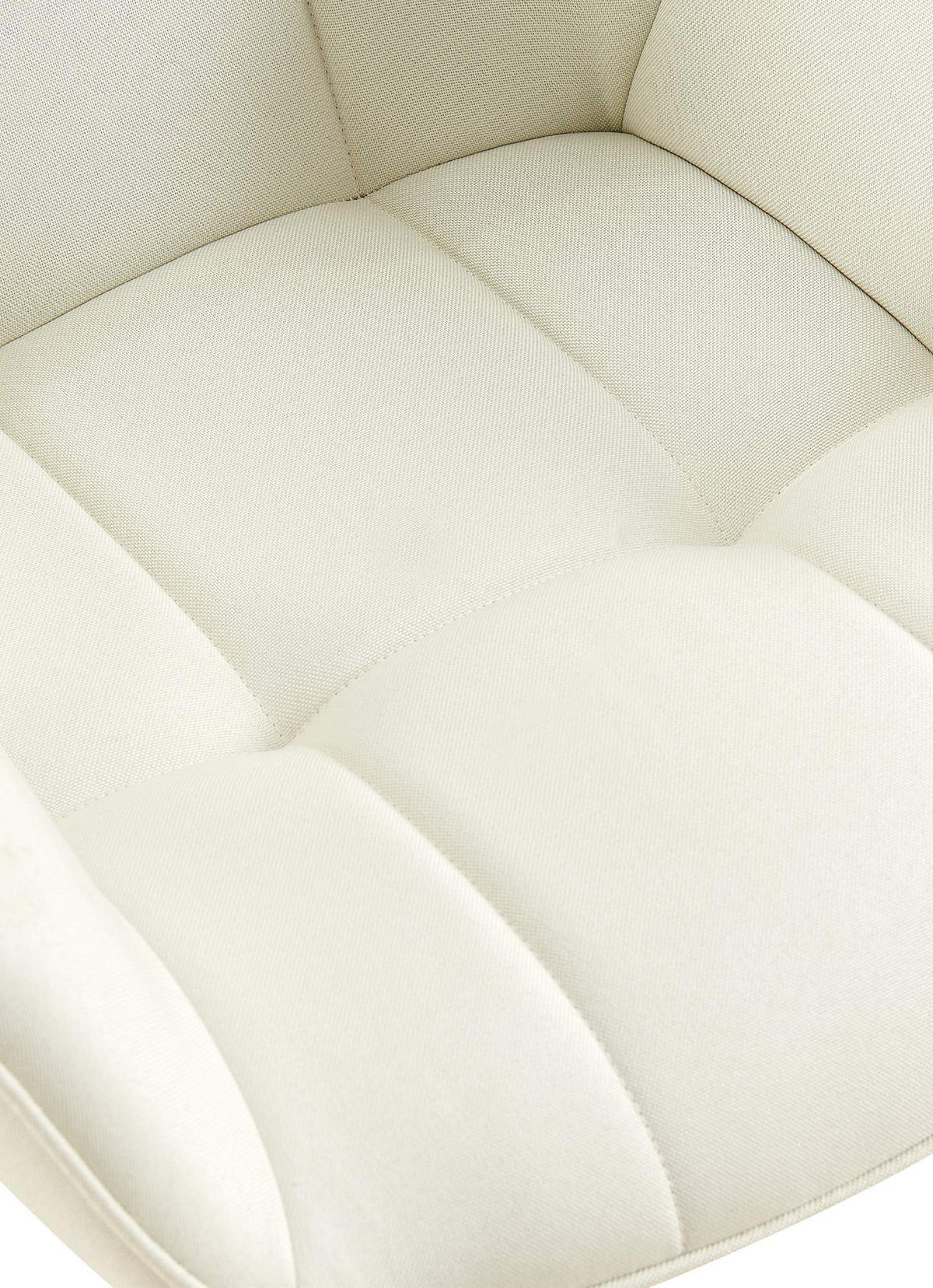 ARMLEHNENSTUHL Stoff creme - Creme/Schwarz, Textil/Metall (65/85/58cm) - CLP