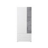 KINDERKLEIDERSCHRANK SIMON 03 80/50/190 Weiß/Grau - Weiß/Grau, Holzwerkstoff (80/190/50cm) - Deine Möbel 24