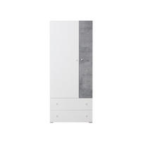 KINDERKLEIDERSCHRANK SIMON 03 80/50/190 Weiß/Grau - Weiß/Grau, Holzwerkstoff (80/190/50cm) - Deine Möbel 24