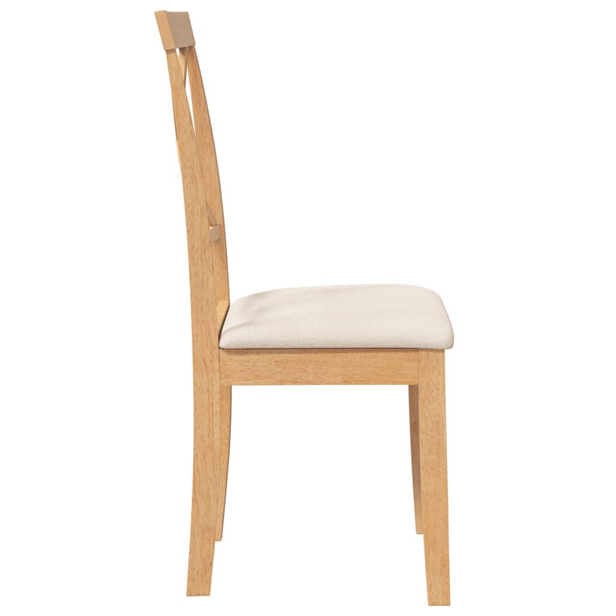 ESSZIMMERSTÜHLE mit Kissen 2 Stk. Massivholz Gummibaum 42.5*53.5*94cm - Braun/Weiß, Holz (42.5/94/53.5cm) - ZMH