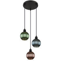 HÄNGELEUCHTE Metall Schwarz-matt ZUMBA - Multicolor, Glas (36/36/120cm) - Globo Lighting