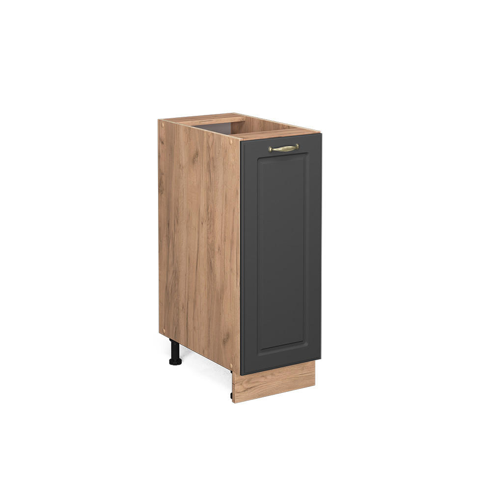 APOTHEKERUNTERSCHRANK Fame-Line Anthrazit-Gold 30 cm ohne AP - Anthrazit/Eiche Wotan, Holzwerkstoff (30/82/51.6cm) - Vicco