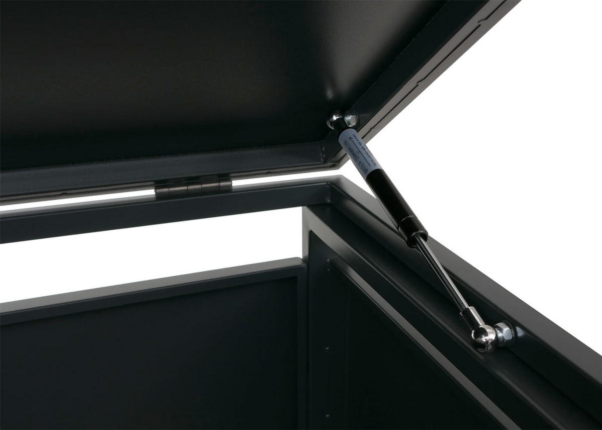 MÜLLTONNENBOX 1er mit Deckel HxBxT 122x68x84cm Anthrazit - Anthrazit, Metall (68/122/84cm) - PROREGAL