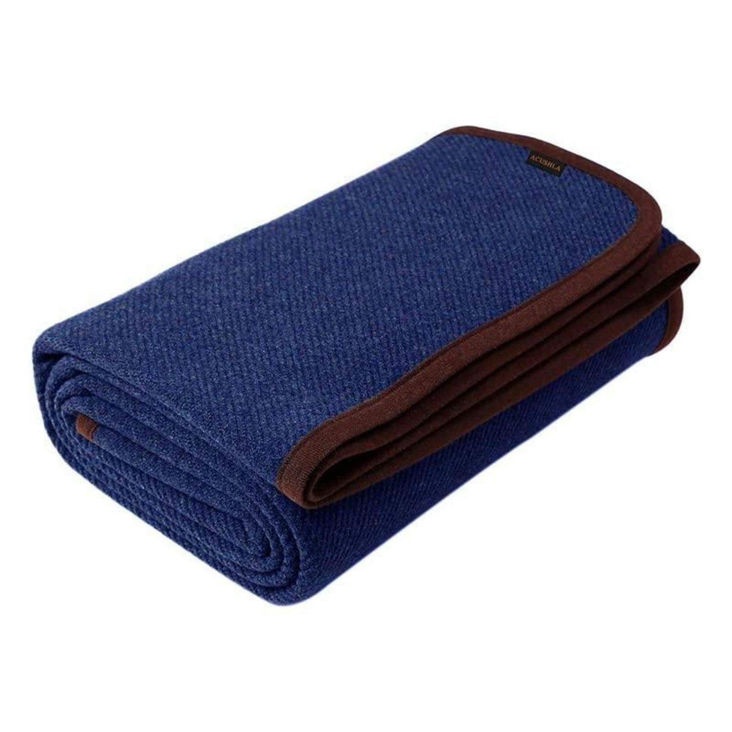 WOLLDECKE Merino warm 160 x 200 cm Navy Blau - Dunkelblau, Textil (160/200cm)