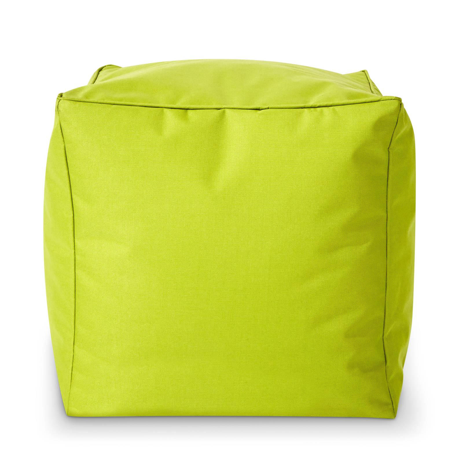 SITZSACK-HOCKER Pouf "Cube" 40x40x40cm - Hellgrün, Textil (40/40/40cm) - Green Bean