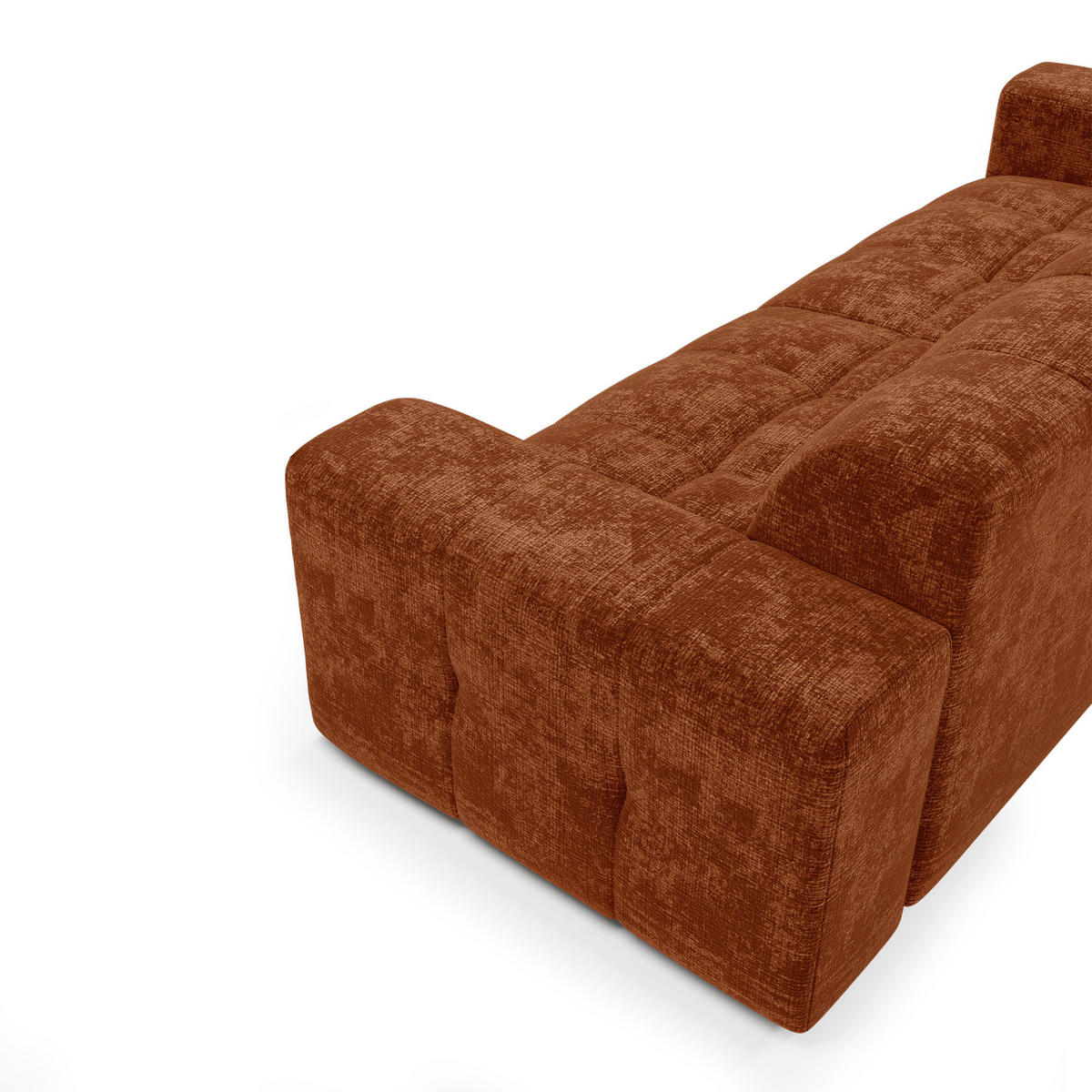SCHLAFSOFA GERADE geprägter Samt terracotta 230cm - Terra cotta, Textil (230/85/92cm) - Sia Home