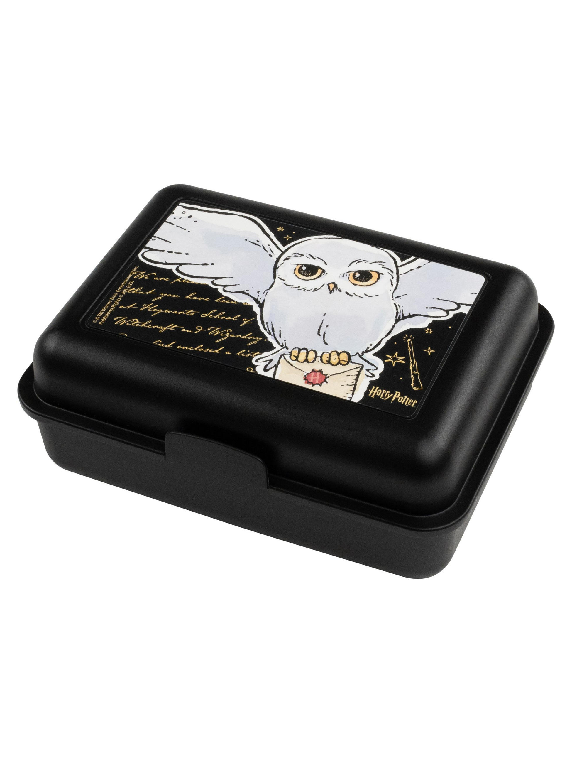 BROTDOSE Harry Potter Hedwig Eule Schwarz 17,5 x 12,8 x 6,9 cm - Schwarz, Kunststoff (17.5/6.9/12.8cm) - United Labels