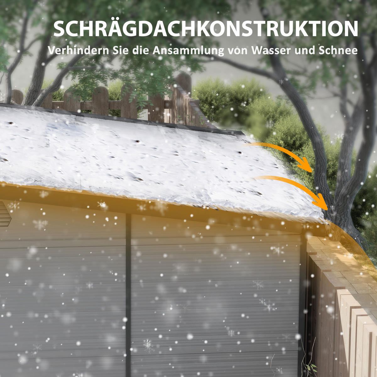 GERÄTEHAUS Kunststoff 190x191x215cm - Hellgrau, Kunststoff (191/215/190cm) - Outsunny
