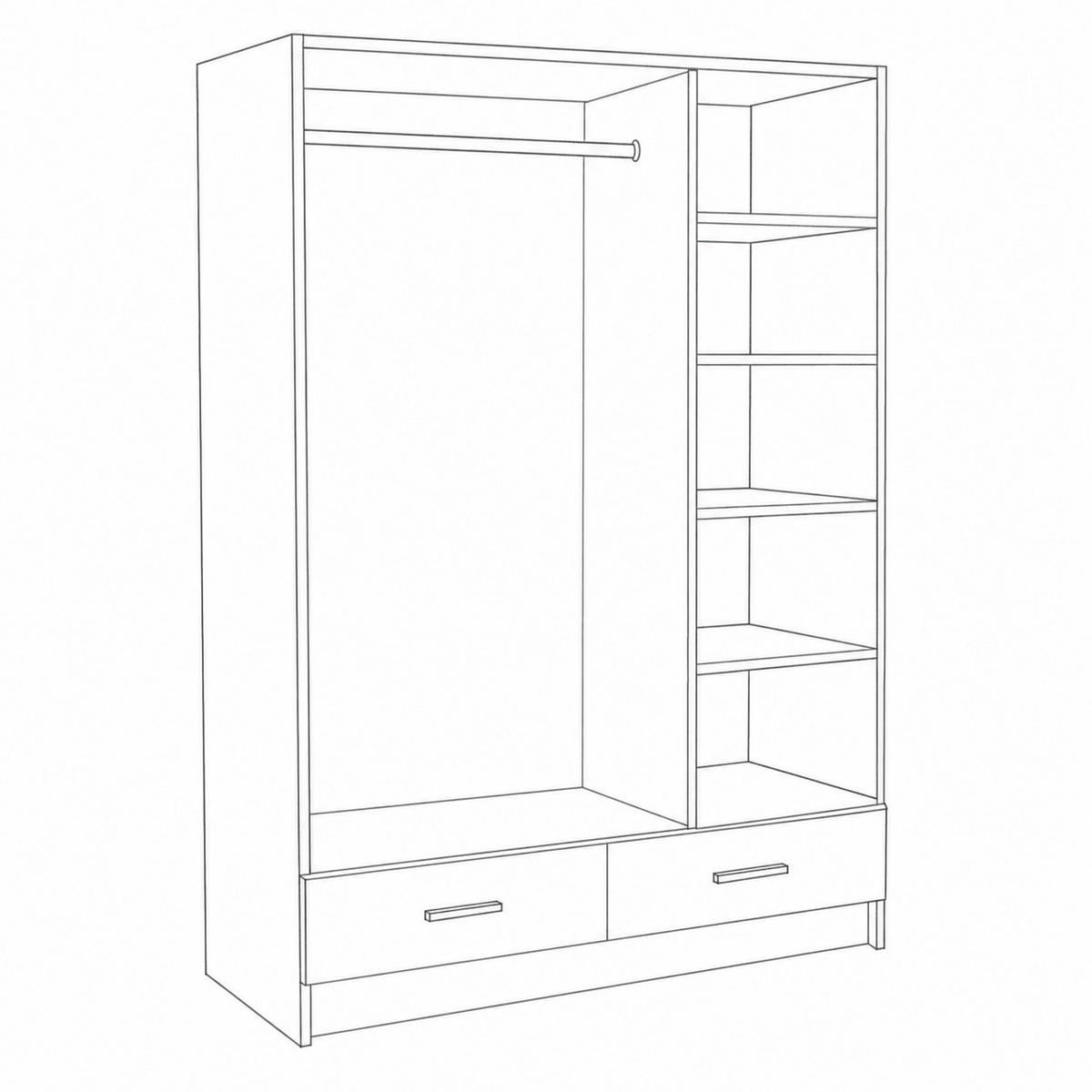 DREHTÜRENSCHRANK PINELLO 144/200/50 cm 3-türig Sonoma Eiche - Sonoma Eiche, Holzwerkstoff (144/200/50cm) - MASSENO