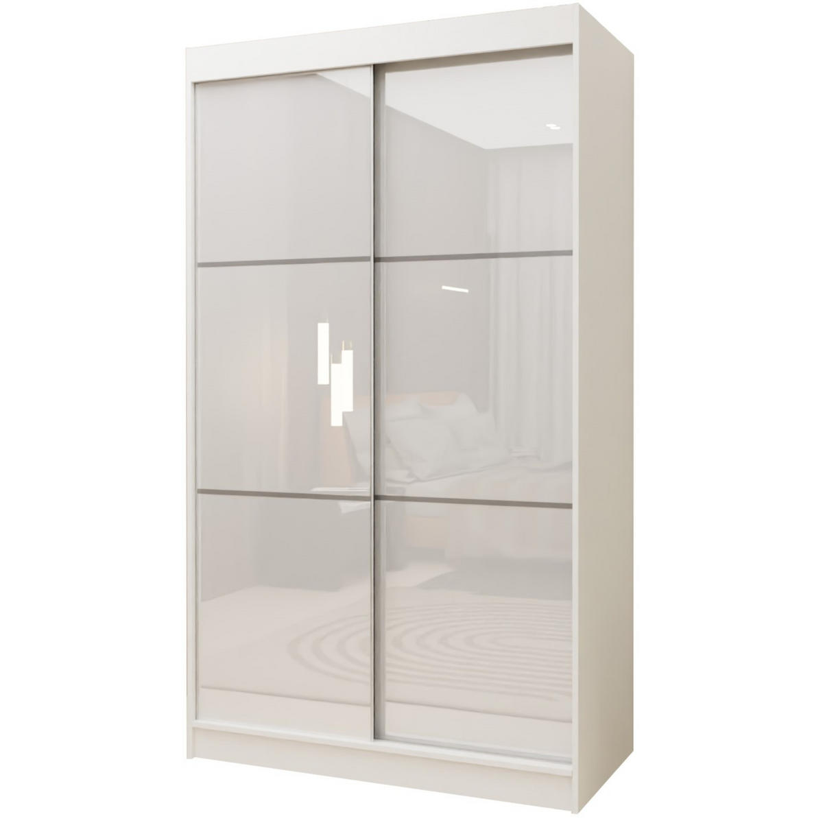 SCHWEBETÜRENSCHRANK VITALE 120/216/61 cm 2-türig Weiß - Weiß, Holzwerkstoff (120/216/61cm) - MASSENO
