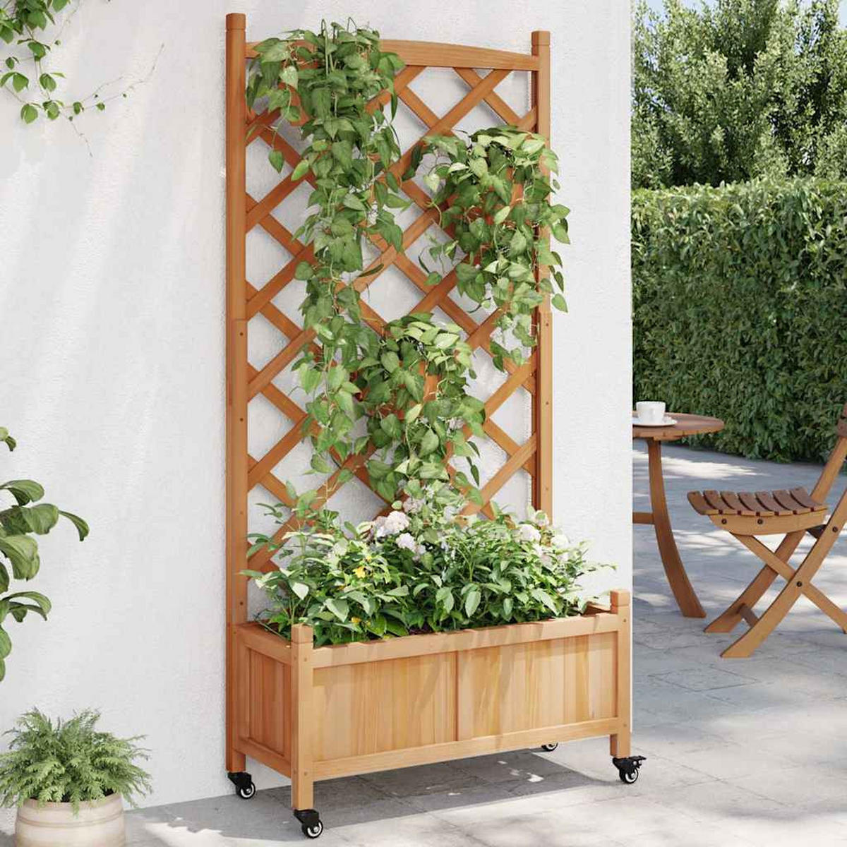 BLUMENTOPF Entwässerungsöffnung 75/35/157.5 cm Braun Holz - Braun, Holz (35/157.5/75cm) - vidaXL