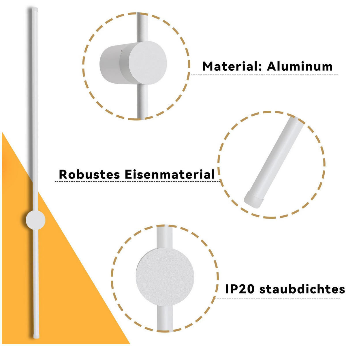 LED - WANDLEUCHTE Meerthunir 6.0/10.0/100.0 cm - Weiß, Metall (6/10/100cm) - ZMH