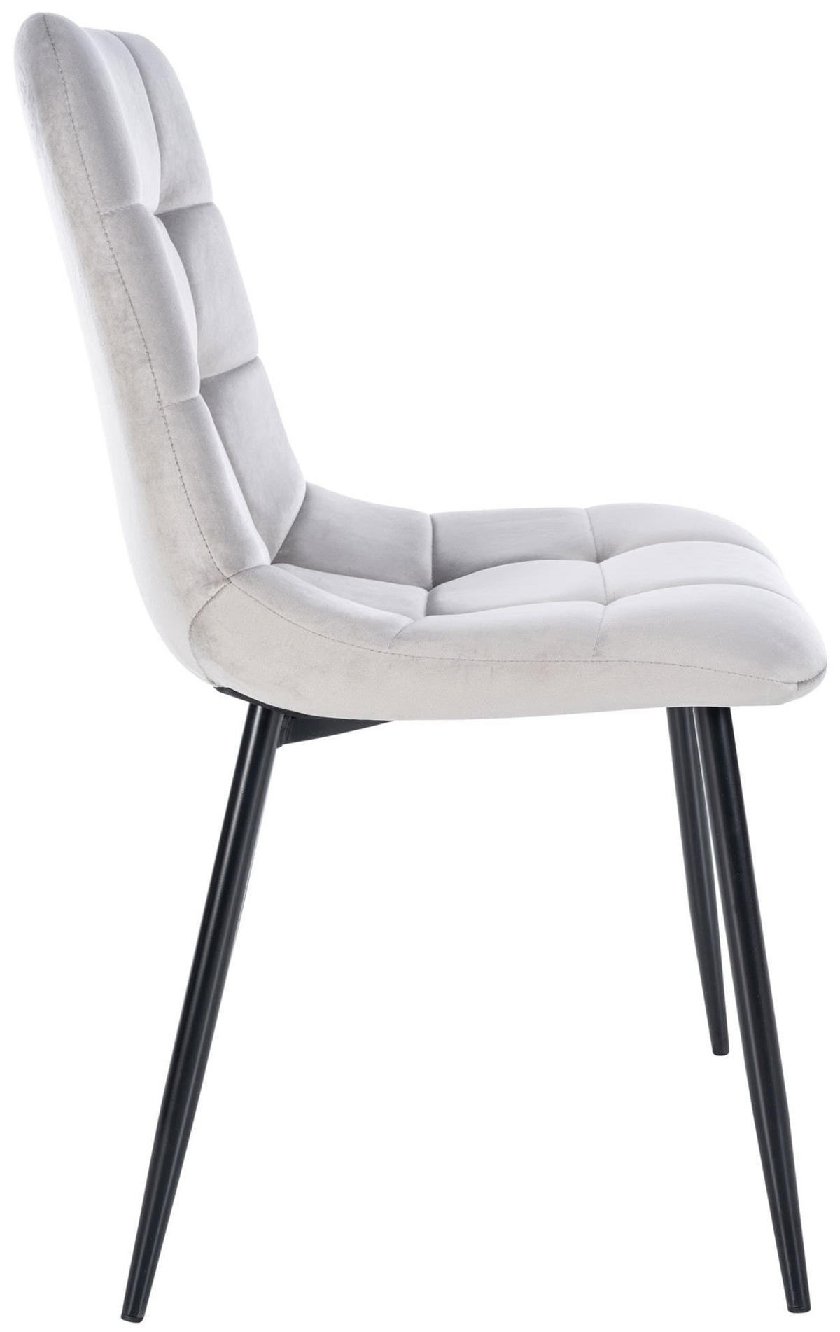 ESSZIMMERSTÜHLE 4er-Set VOUL Grau Samt - Grau, Textil/Metall (45/84/55cm) - DELUKE