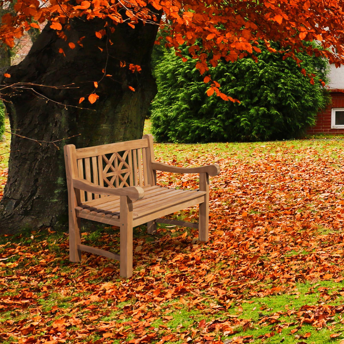 GARTENBANK 120/72 cm Holz Teak - Teakfarben, Holz (120/92/72cm) - CLP