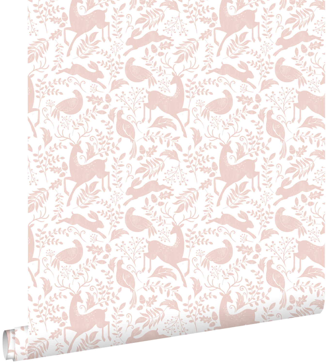 TAPETE Wald mit Waldtieren 50 x 900 cm - Pink, Papier (50/0.1cm) - ESTAhome