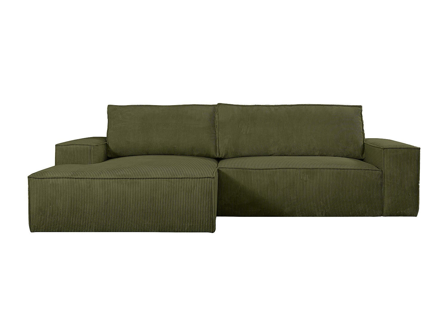 SCHLAFSOFA - 4 Personen - Samt, Stoff - Khaki - - Olivgrün, Textil (267/85/167cm) - Vente-Unique