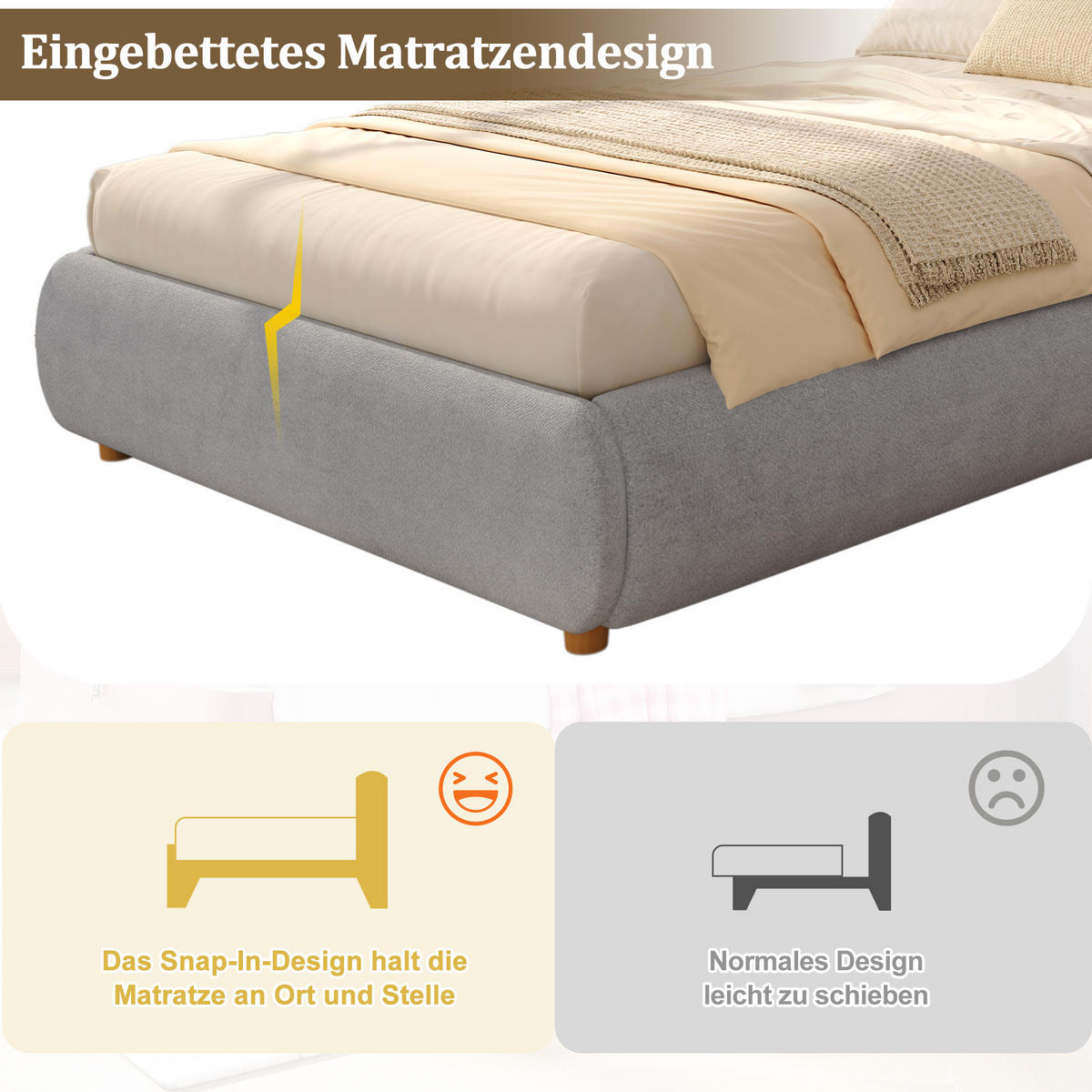 STAURAUMBETT 90/200 cm DE-32771 mit Hydraulik und Kopfteil Grau - Grau, Metall (90/200cm) - ComfortXL