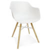 ESSZIMMERSTUHL Polypropylen Skandinavisch Hochbelastbar, Weiß 81x57x56,5 cm - Beige/Weiß, Kunststoff/Buchenholz (57/57/57cm) - KADIMA DESIGN