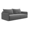 3-SITZER SOFA mit Schlaffunktion Samt Stoff Grau - Schwarz/Grau, Kunststoff/Textil (216/86/105cm) - Makamii