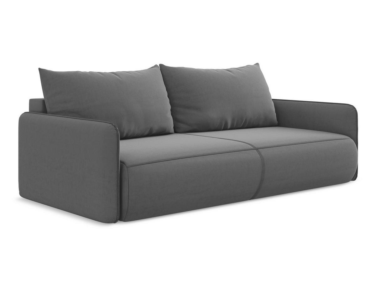 3-SITZER SOFA mit Schlaffunktion Samt Stoff Grau - Schwarz/Grau, Kunststoff/Textil (216/86/105cm) - Makamii