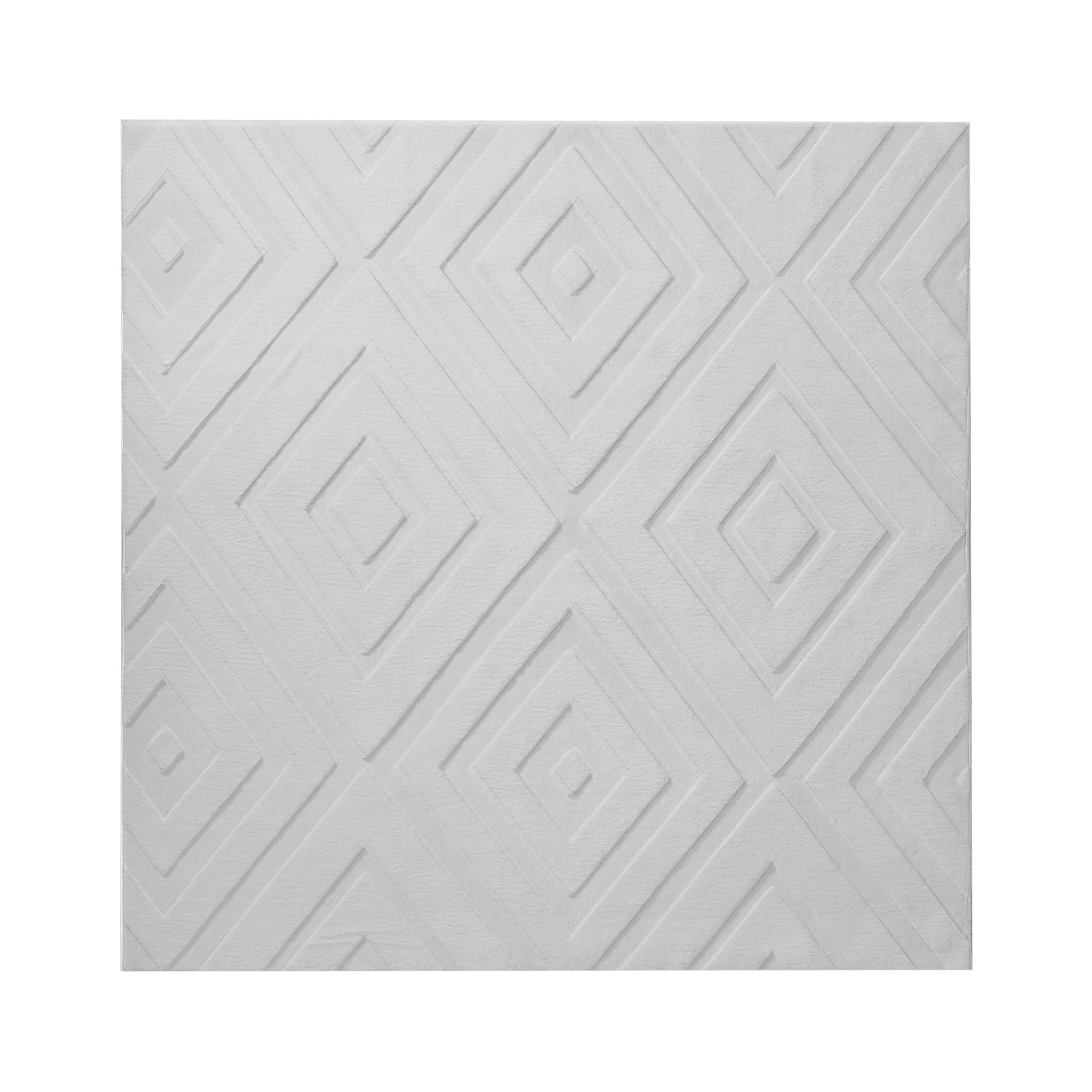 TEPPICH Hellgrau 160/160 cm Borah - Hellgrau/Grau, Textil (160/160cm) - Beliani