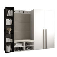 GARDEROBEN-SET 214/184/42 - Creme/Schwarz, Holz/Kunststoff (214/184/42cm) - MÖBEL KRYSPOL