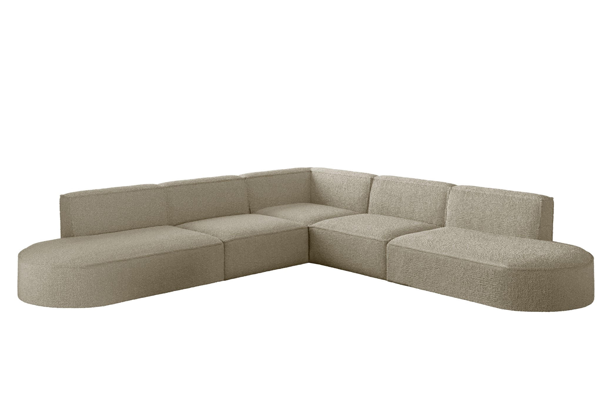 ECKSOFA Universal Palma Ascot Bukla - Champagner, Holzwerkstoff/Textil (276/276cm) - Fun Möbel