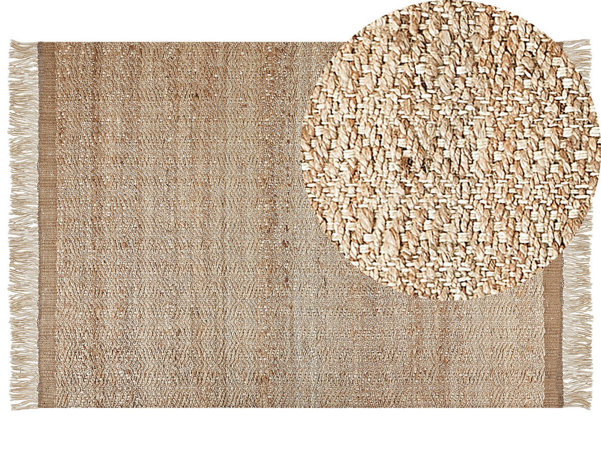 TEPPICH geflochten Abana 230/160 cm - Beige, Naturmaterialien (160/230cm) - Beliani
