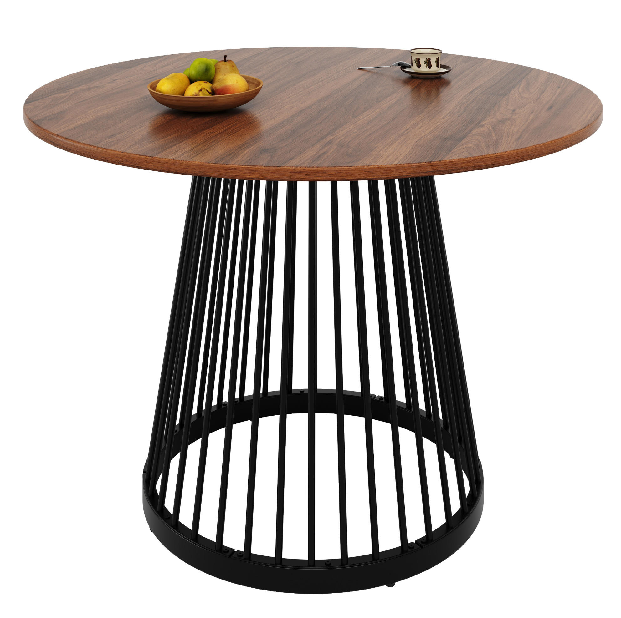 ESSTISCH 80/80/76 cm schwarz walnussfarben mit verstellbaren Füßen aus MDF Metall - Braun, Holzwerkstoff (80/80/76cm) - OKWISH