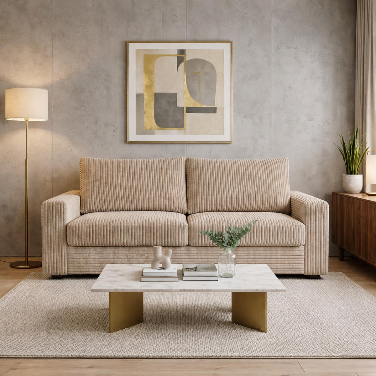 SCHLAFSOFA Siena, sofa mit Bettfunktion, 160x200, Beige - Beige, Textil (200/81/100cm) - AN-Moebel 4u