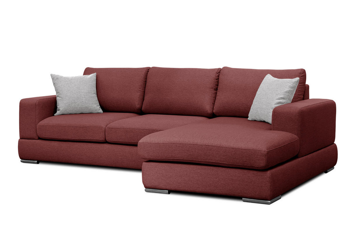 ECKSOFA OTTO 4-Sitzer, bordeaux - Bordeaux, Holzwerkstoff/Textil (279/159cm) - Courtois Laville