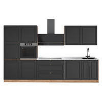 KUCHYNKA Fame-Line, Antracitovo-zlatý vidiecky dom/Dub Goldkraft, 340 cm, AP Marble - dub medový/antracitová, kompozitné drevo (340/206.8/60cm) - Vicco
