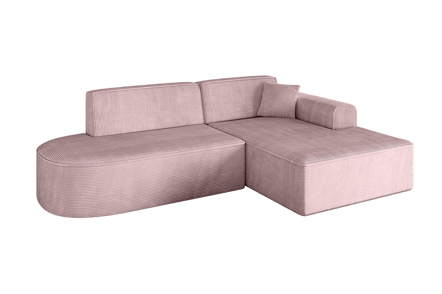 ECKSOFA Ottomane Rechts IREA-L1-v3 - 232x165x77 cm Rosa - Rosa, Holzwerkstoff/Textil (232/165cm) - ALTDECOR