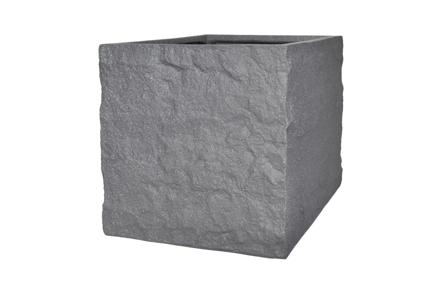 PFLANZKASTEN The Rock 45x42 cm, Grau, Fiberstone - Anthrazit, Kunststoff (45/42/45cm) - dasmöbelwerk