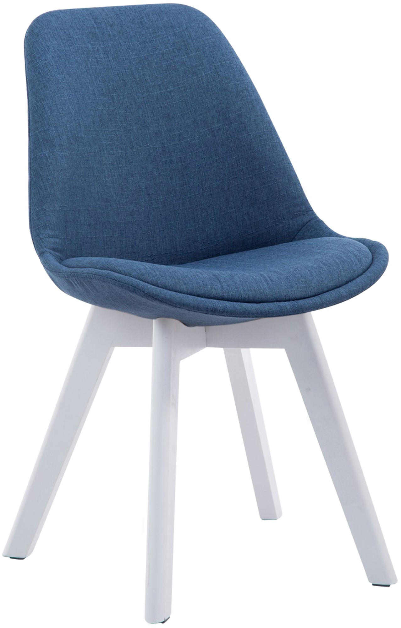 STUHL Stoff Blau - Blau/Weiß, Holz/Textil (48/84/55cm) - CLP