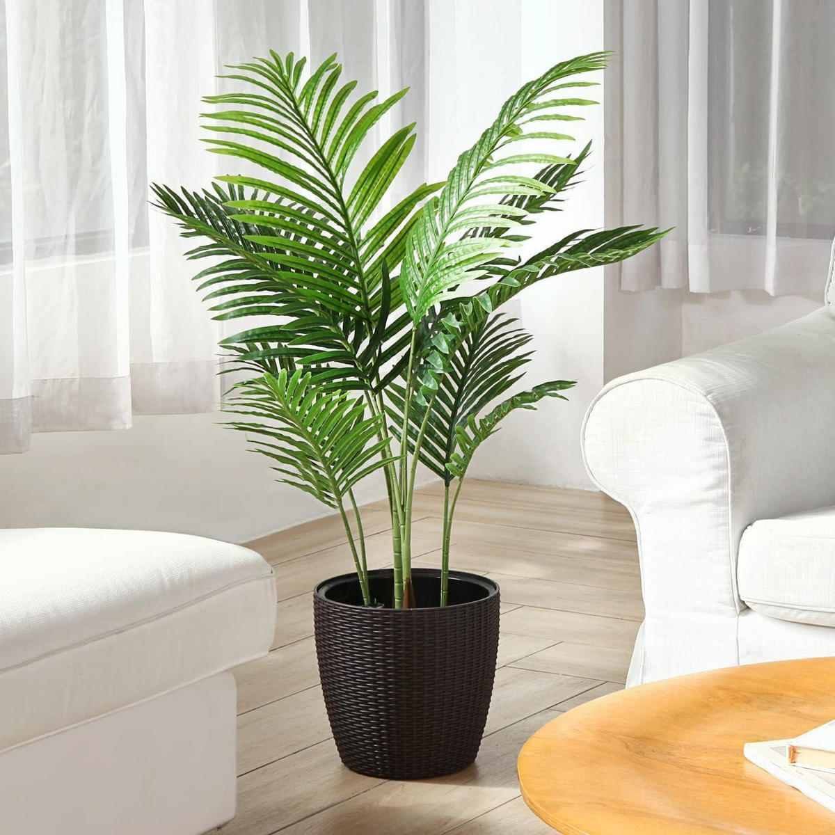 KÜNSTLICHE Palme 110 cm 2-teiliges Set - Grün, Kunststoff (109.2cm)