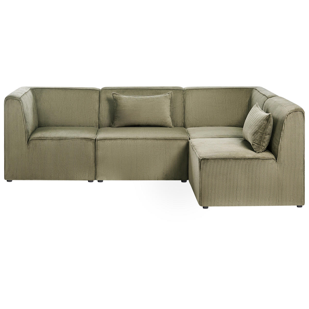 COLȚAR modul cu 4 locuri pe partea stângă verde reps reiat Lemvig - verde, material textil (250/166cm) - Beliani