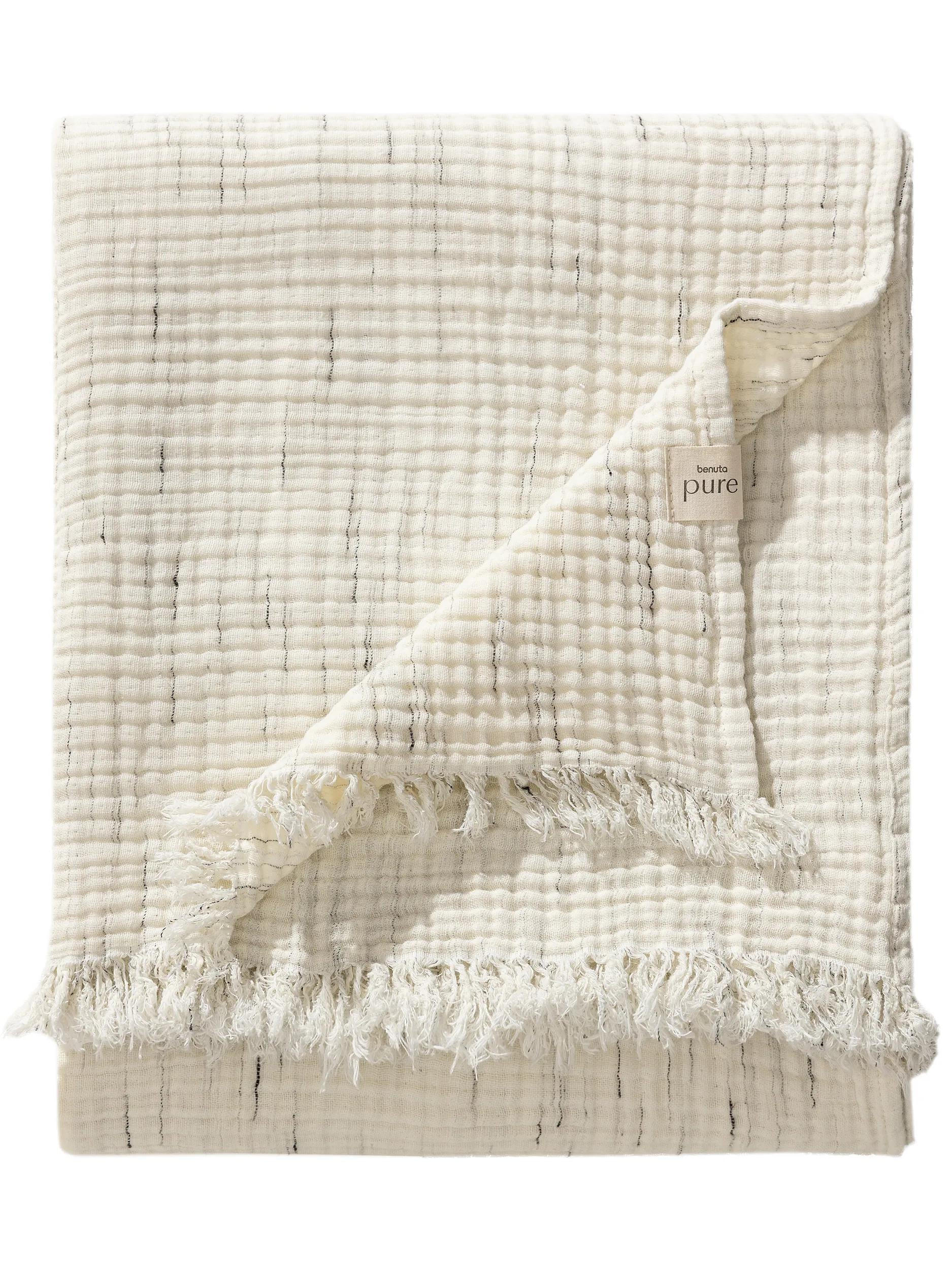 BAUMWOLLDECKE Jona Cream 140x200 cm - Creme, Textil (140/200cm) - benuta Pure