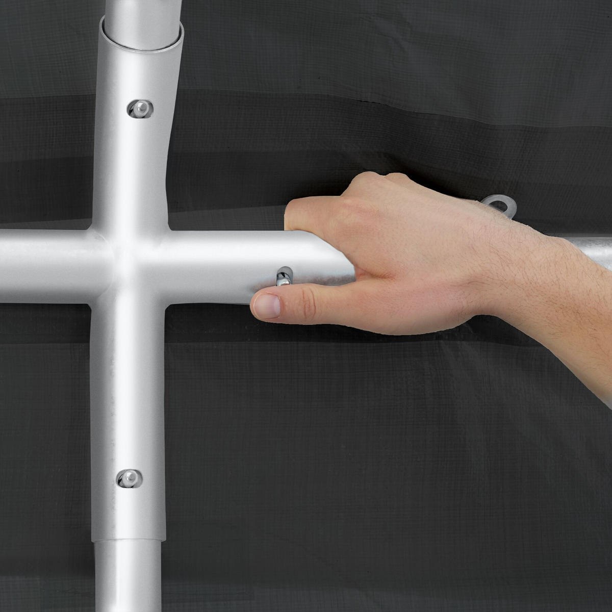 PARTYZELT Mammut, inklusive Spannseilen und Heringen, grau - Grau, Kunststoff (400/310/800cm) - tectake