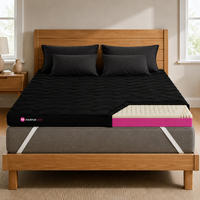 MARPUR TOP5 Latex Topper 160x200 cm H3, 5 cm, Schwarz - Schwarz, Textil (160/200cm) - Marpur