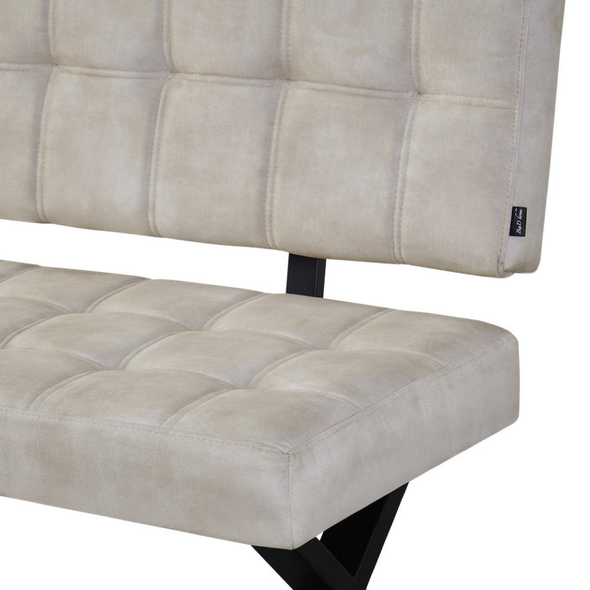 SITZBANK KAREN - Hellgrau, Textil/Metall (140/88/59cm)