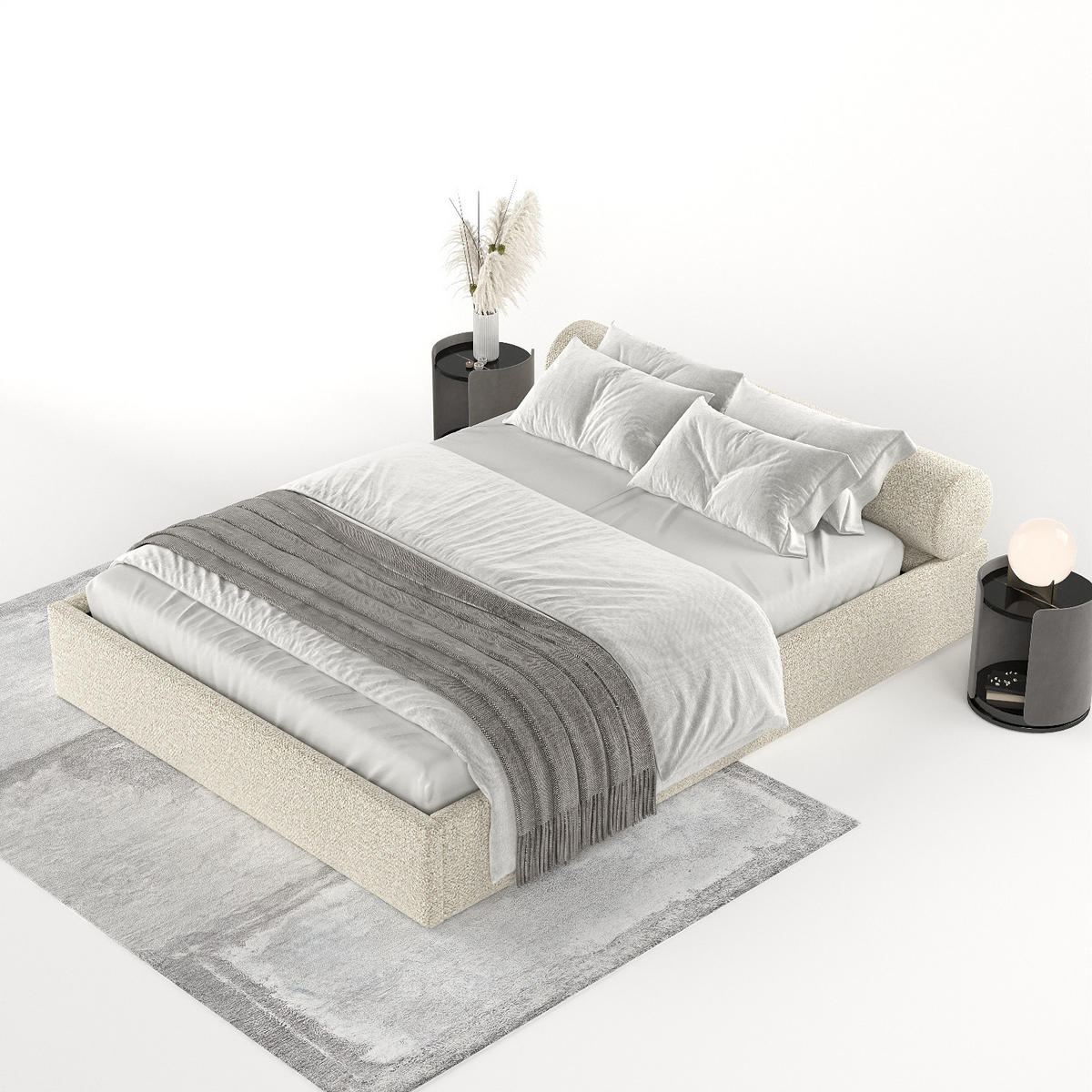 POLSTERBETT Solvo mit Stauraum 180/200 cm Hellbeige im Blur Stoff - Beige/Schwarz, Holz/Holzwerkstoff (180/200cm) - AltaBeds