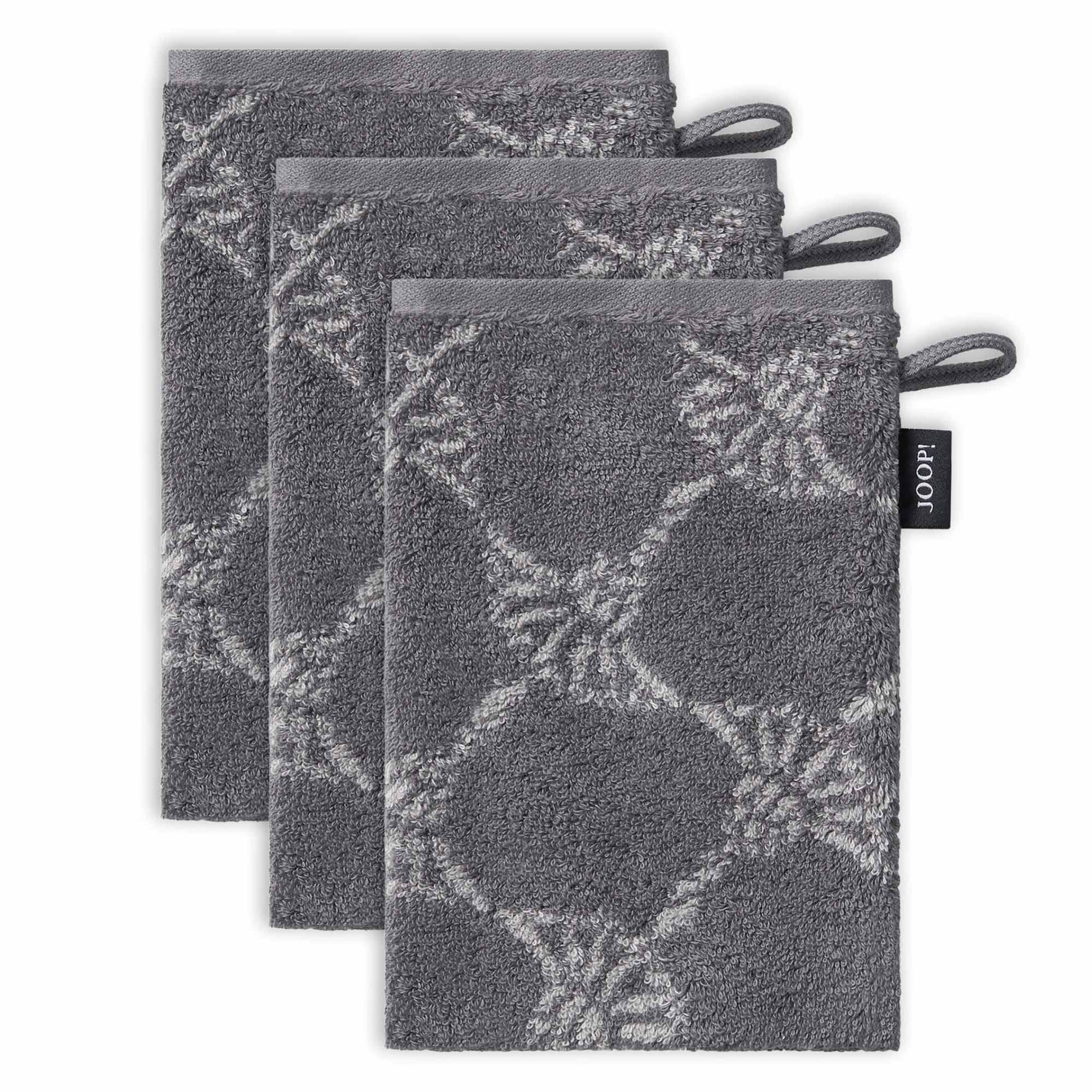 WASCHLAPPEN Unisex Doubleface Anthrazit 3er Pack Baumwolle - Anthrazit, Textil (25/35cm) - Joop!