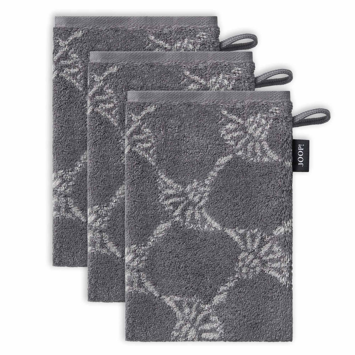 WASCHLAPPEN Unisex Doubleface Anthrazit 3er Pack Baumwolle - Anthrazit, Textil (25/35cm) - Joop!
