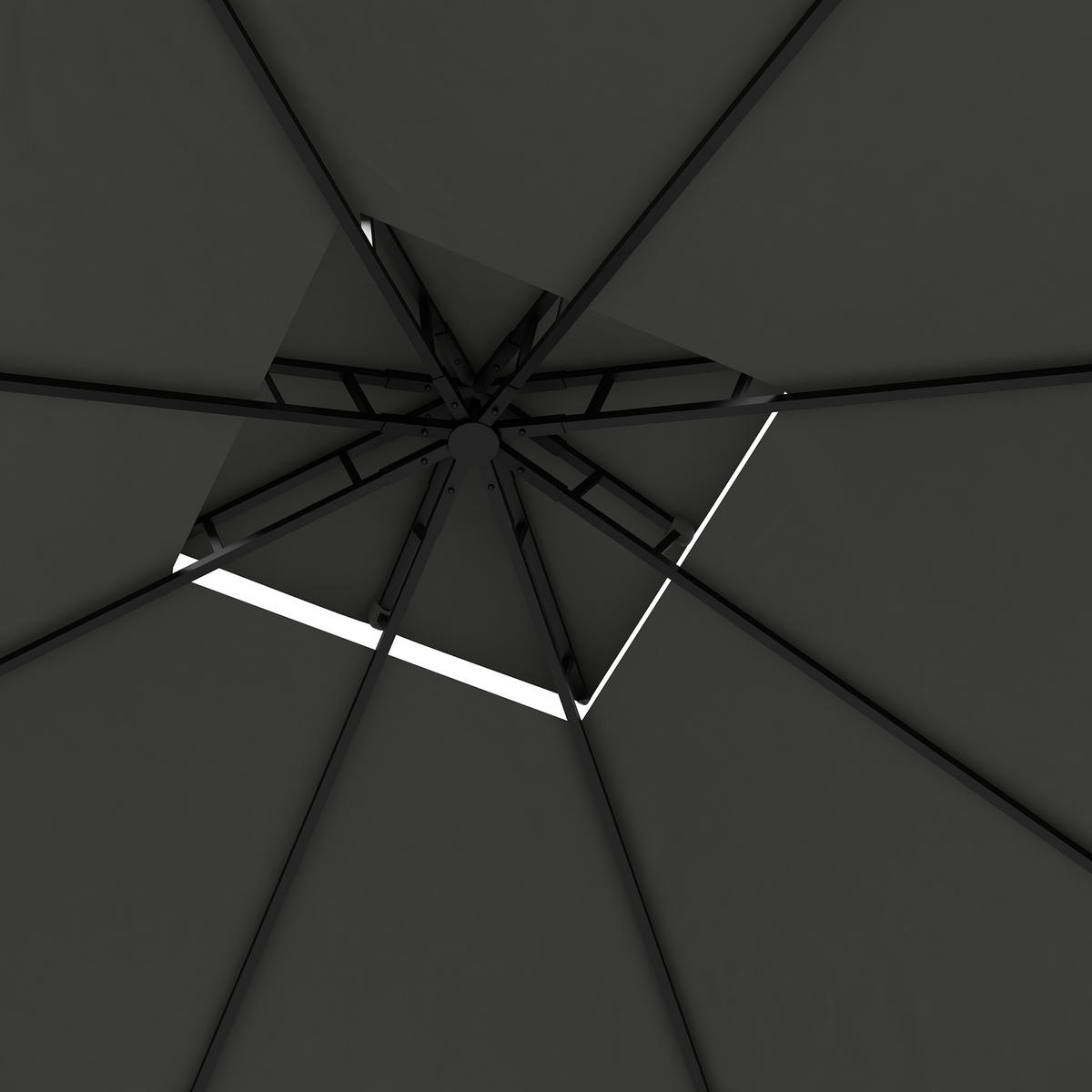 PAVILLON, Dunkelgrau, Metall, Polyester - Dunkelgrau, Metall (295/2.85/295cm) - Outsunny