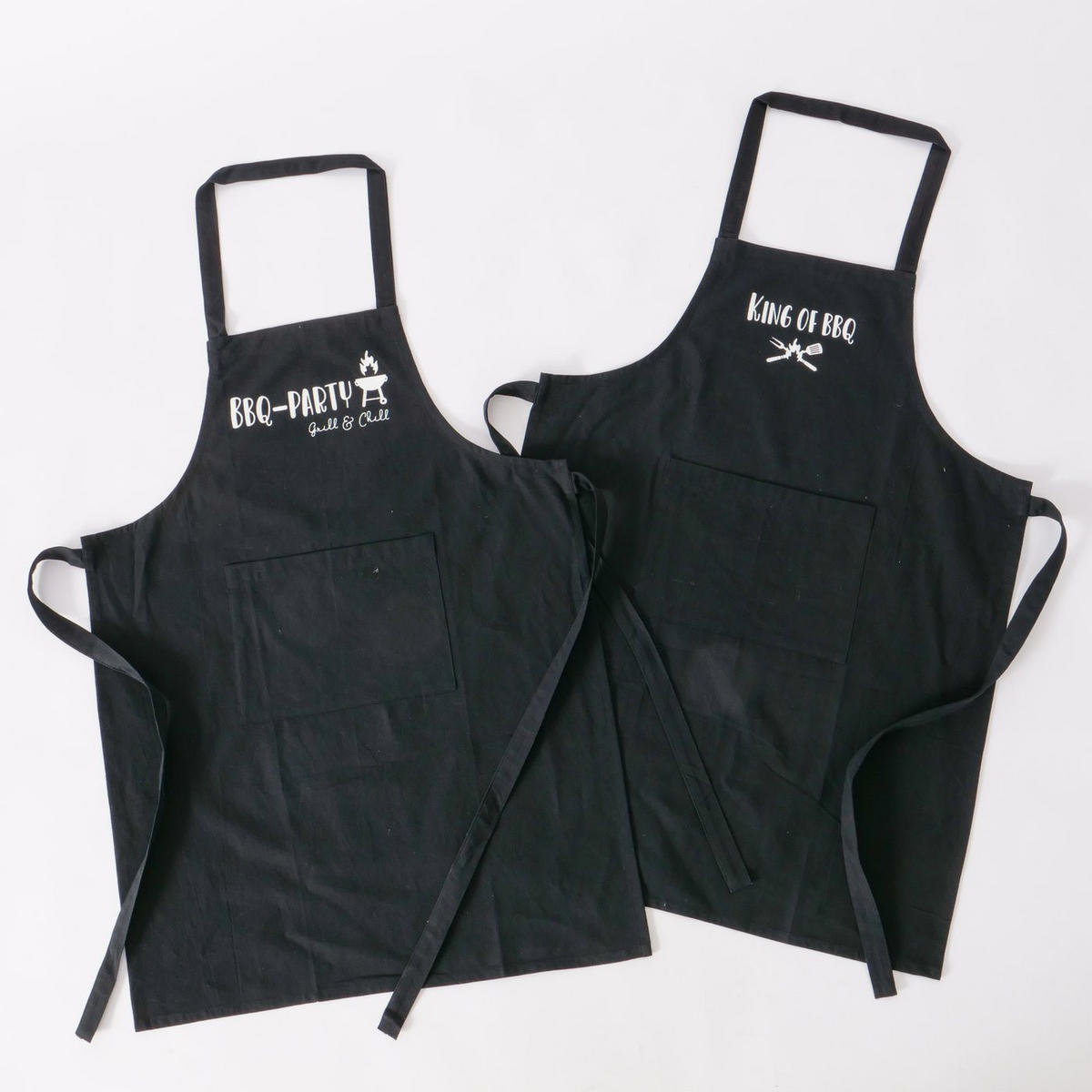 KOCHSCHÜRZE BBQ Baumwolle universal - Schwarz, Naturmaterialien (60/84cm) - Boltze Home