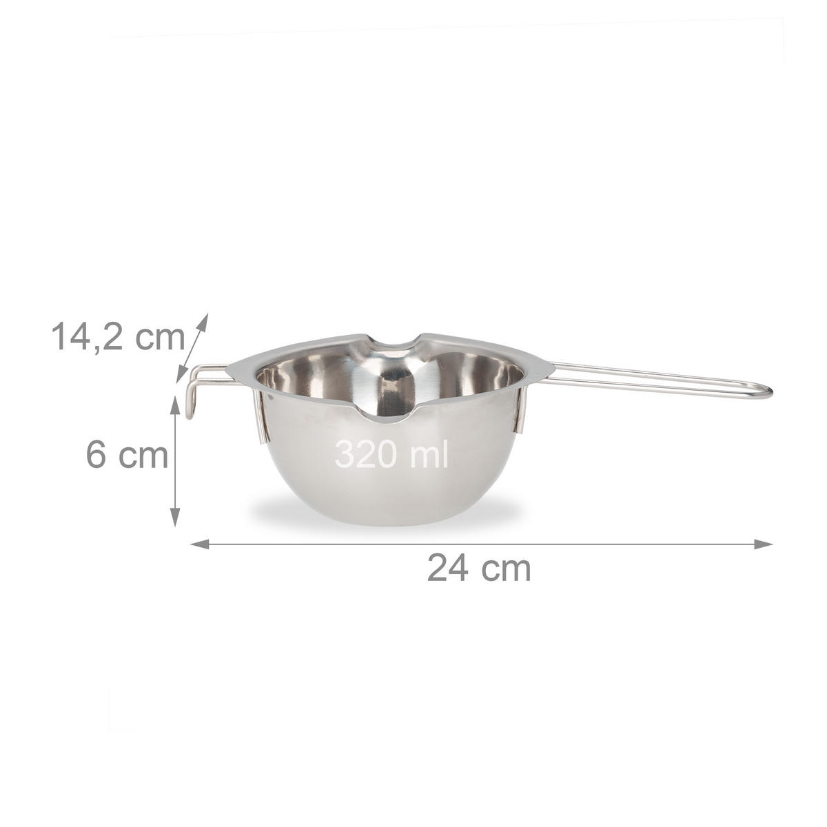 SCHMELZTOPF - Silberfarben, Metall (14/24/6cm) - Relaxdays