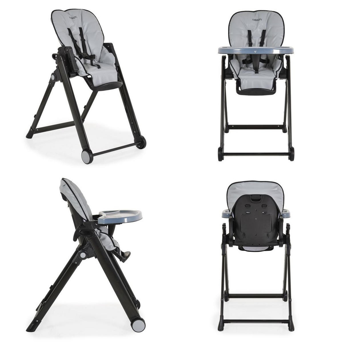 HOCHSTUHL Neron Fußstütze grau klappbar Rückenlehne verstellbar Gurt - Grau, Kunststoff (55/85/75cm) - Cangaroo